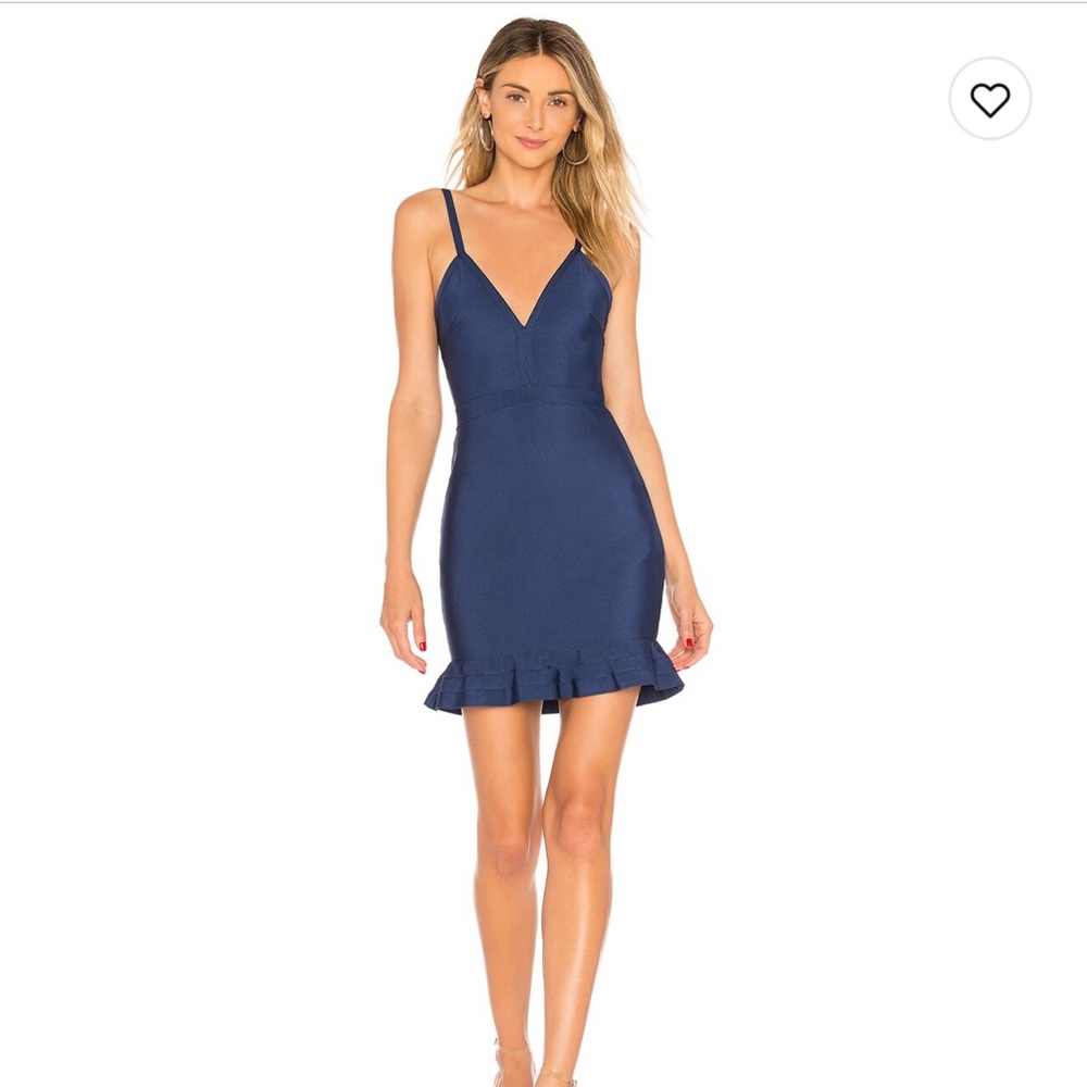 superdown - Navy - Marin ruffle bandage mini dress